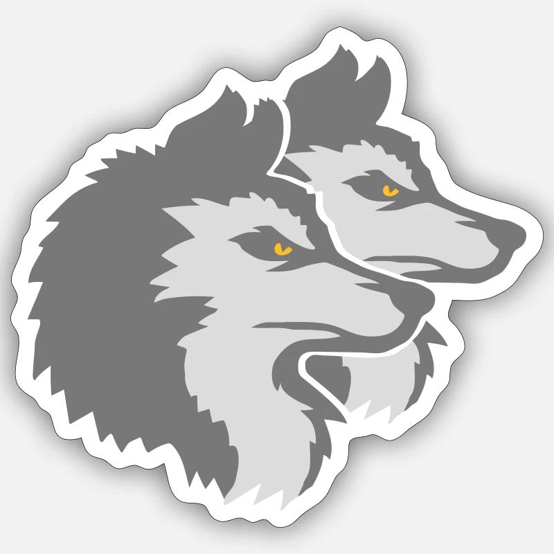 Team Logo Wolf Pack - Sticker Größe S (10 x 10 cm) - Mattweiß