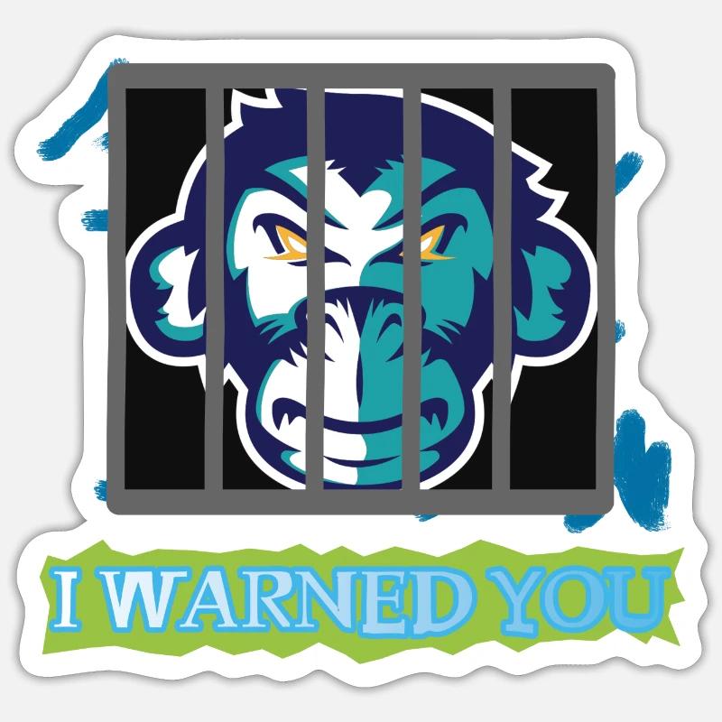 Angry Monkey Sticker Größe S (10 x 10 cm)