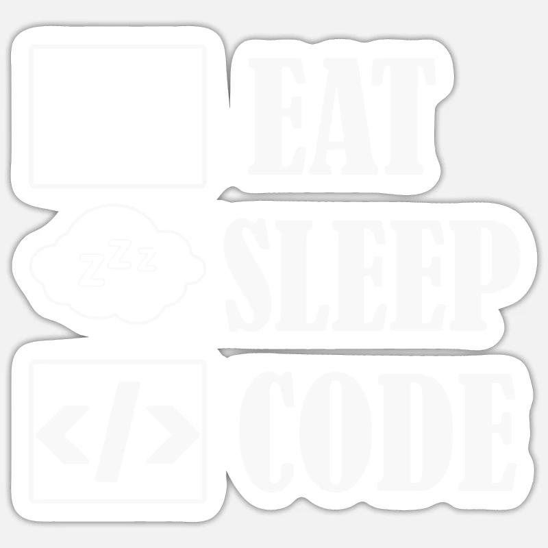 Logiciel de codage de code Eat Sleep Sticker taille S (10 x 10 cm)