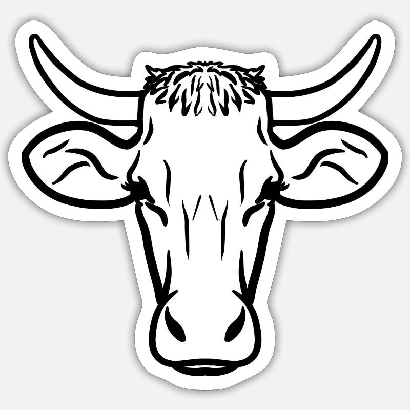 Vache noire - Sticker taille S (10 x 10 cm) - blanc mat