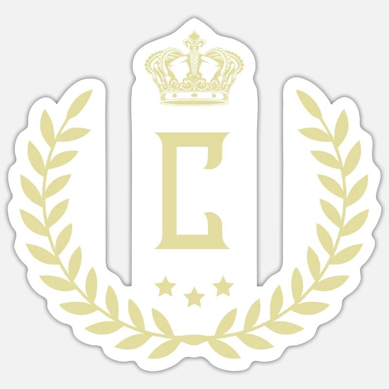 Couronne de lettres C - Sticker taille S (10 x 10 cm) - blanc mat