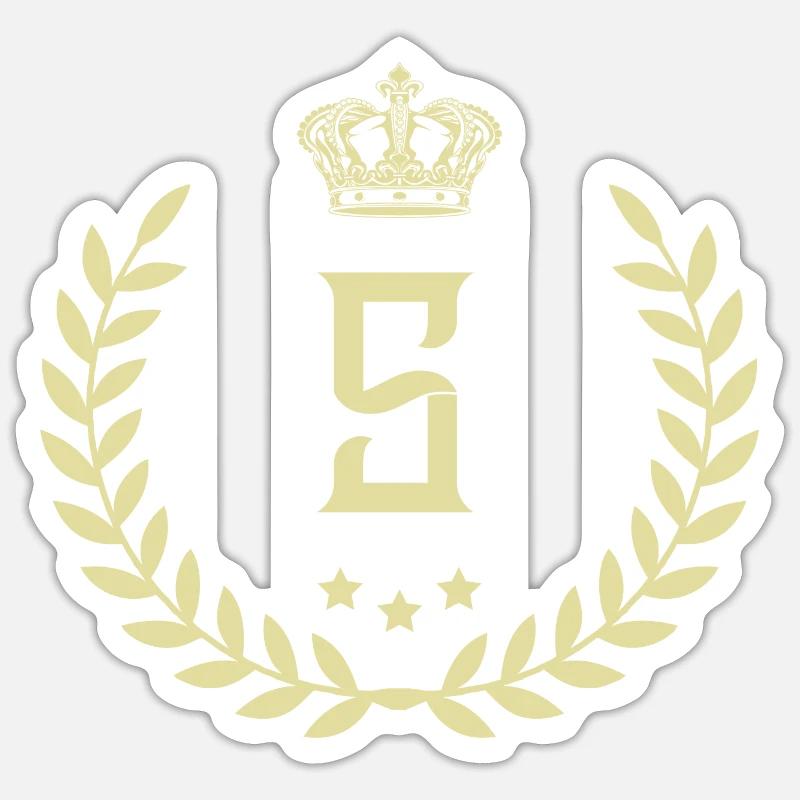 S Buchstabe Kranz - Sticker Größe S (10 x 10 cm) - Mattweiß