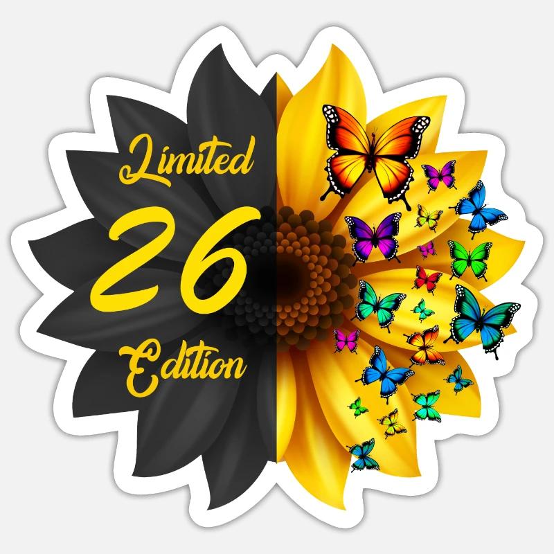 Édition limitée 26 Anniversaire Tournesol - Sticker taille S (10 x 10 cm) - blanc mat