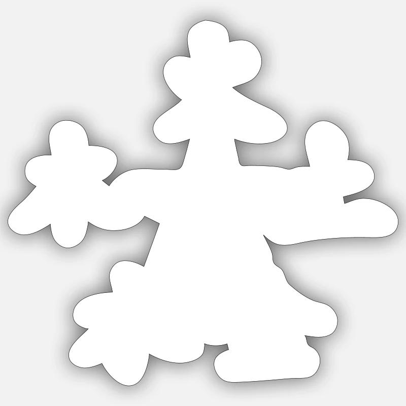five vector elements - Sticker size S (10 x 10 cm) - white matte