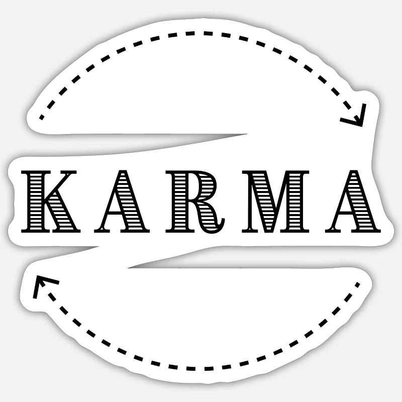 Karma - Sticker Größe S (10 x 10 cm) - Mattweiß