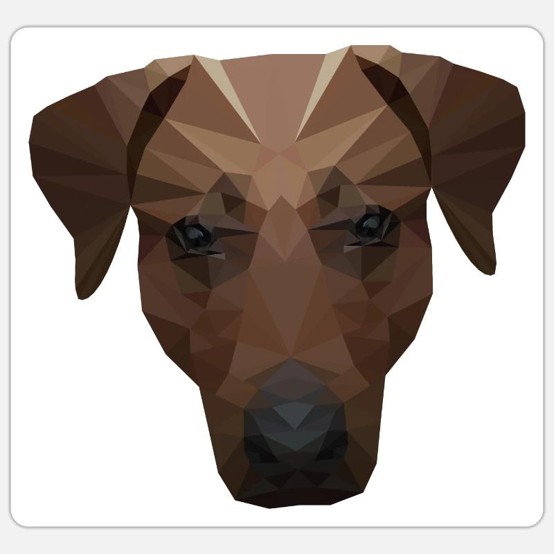 Polygon Hund - Sticker Größe S (10 x 10 cm) - Mattweiß