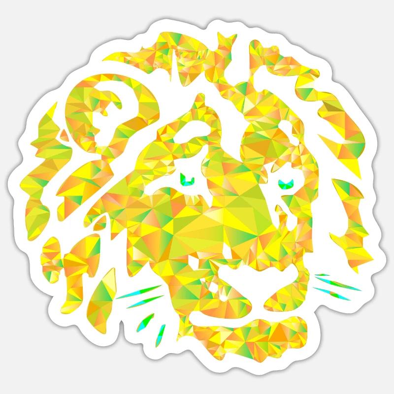 Polygon Leo Head - Sticker size S (10 x 10 cm) - white matte