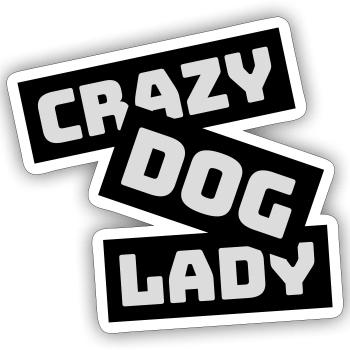 crazy dog lady quote - Sticker size S (10 x 10 cm) - white matte - Front