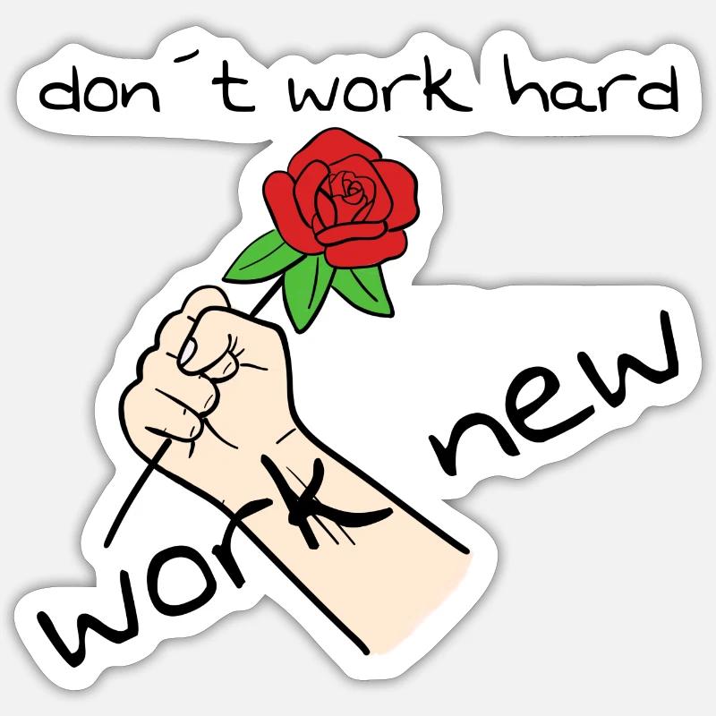 Work New - Sticker Größe S (10 x 10 cm) - Mattweiß