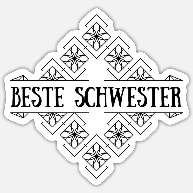 Beste Schwester - Sticker Größe S (10 x 10 cm) - Mattweiß