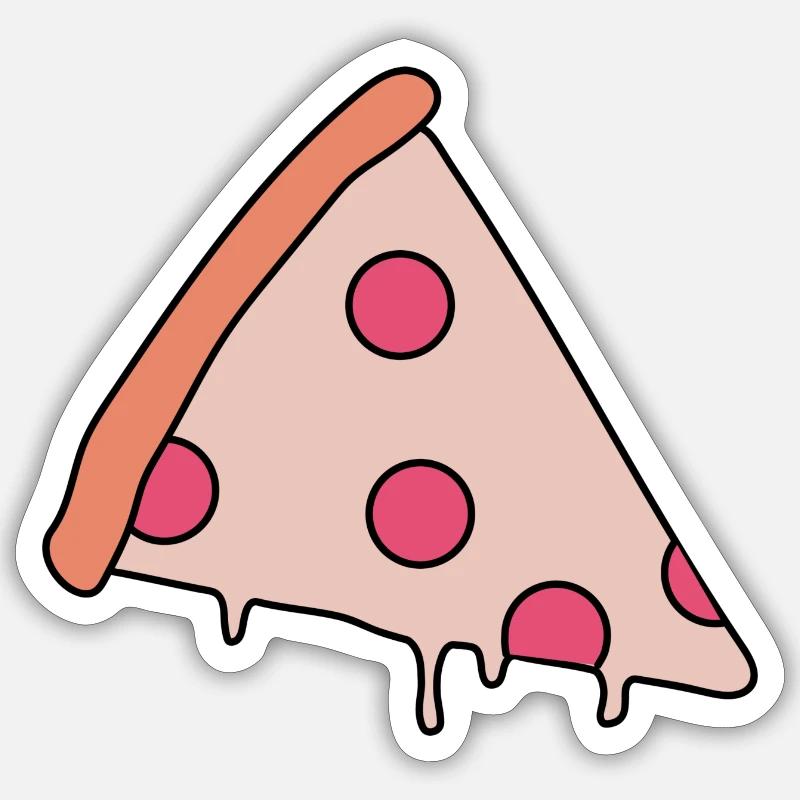 Pizza Slice - Sticker size S (10 x 10 cm) - white matte