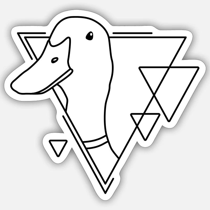 Canard en forme géométrique - Conception d’art au trait Sticker taille S (10 x 10 cm)