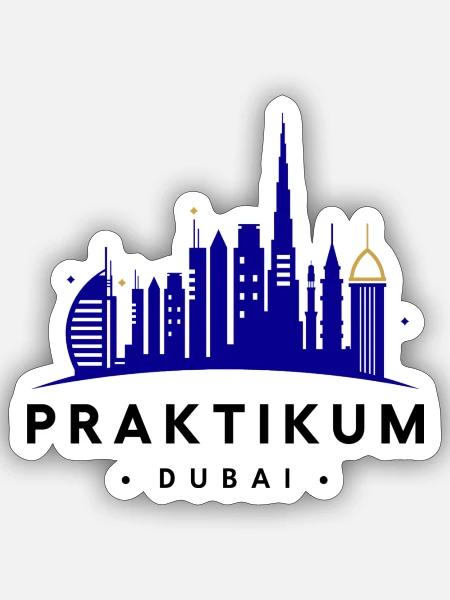Praktikum Dubai - Sticker Größe S (10 x 10 cm) - Mattweiß