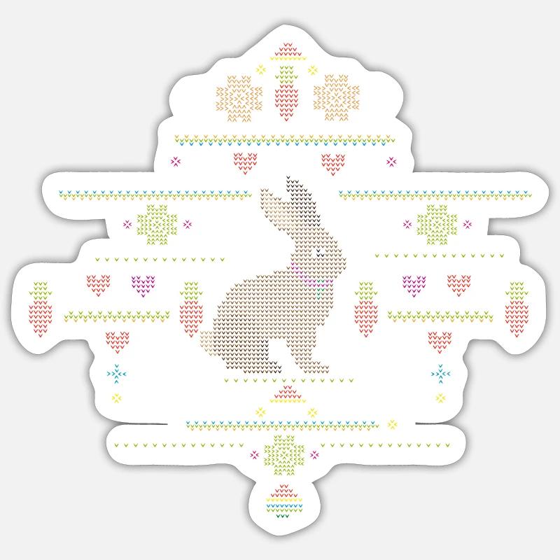 Easter motifs in knitting pattern style for Easter Sticker size S (10 x 10 cm)