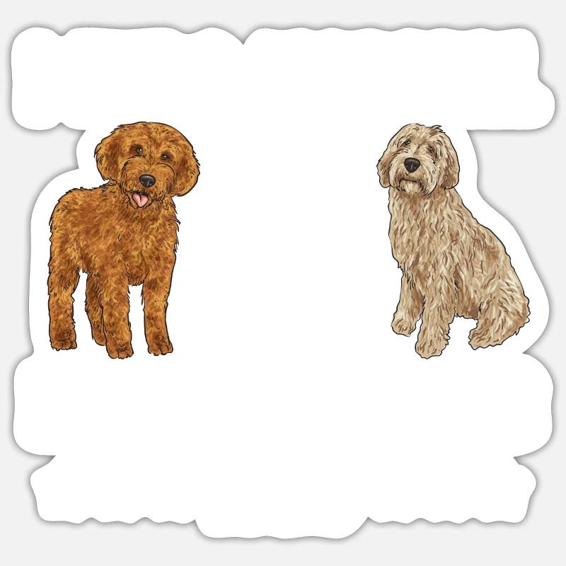 Labradoodle Chien - Sticker taille S (10 x 10 cm) - blanc mat