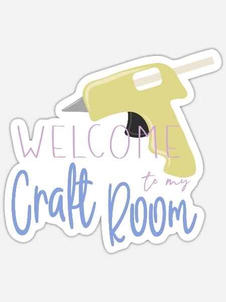 Willkommen in My Craft Room - Sticker Größe S (10 x 10 cm) - Mattweiß