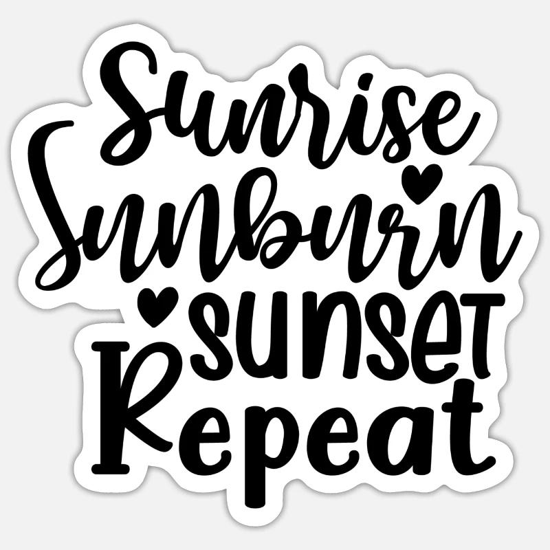 Sunrise Sunburn Sunset Repeat Sticker size S (10 x 10 cm)