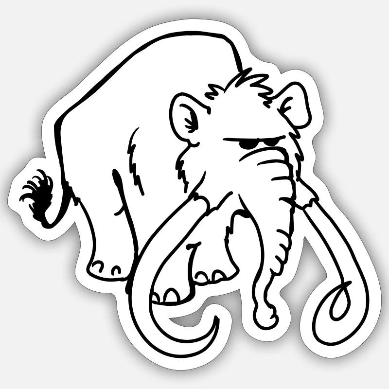 Mammut - Sticker Größe S (10 x 10 cm) - Mattweiß