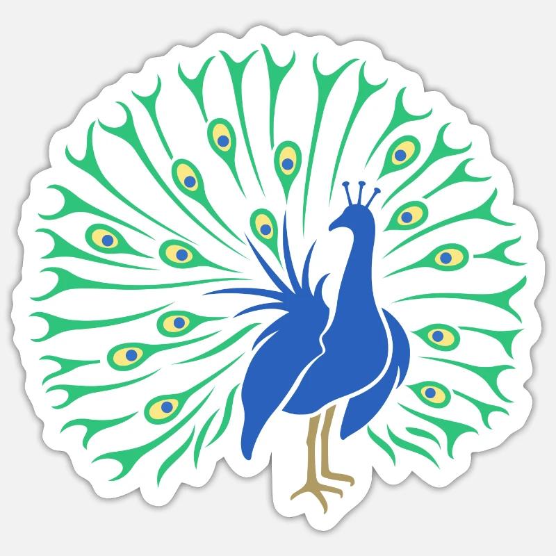 Peacock - Sticker size S (10 x 10 cm) - white matte