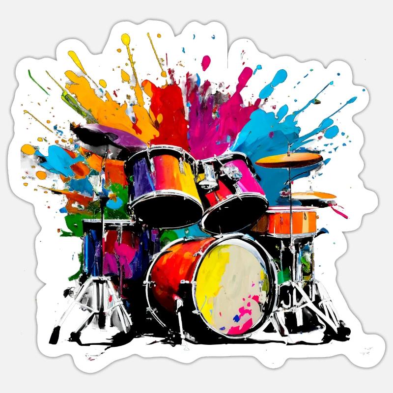 Colorful percussion - Sticker size S (10 x 10 cm) - white matte