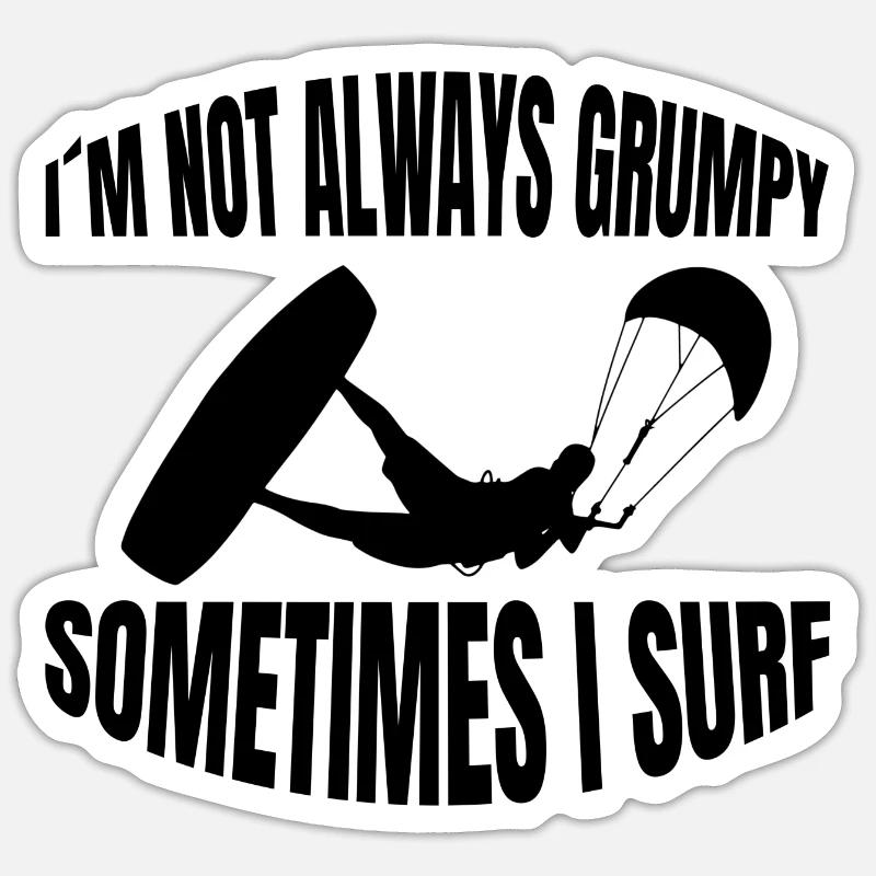 Kitesurfer Windsurfer Windsurf Kitesurf - Sticker taille S (10 x 10 cm) - blanc mat