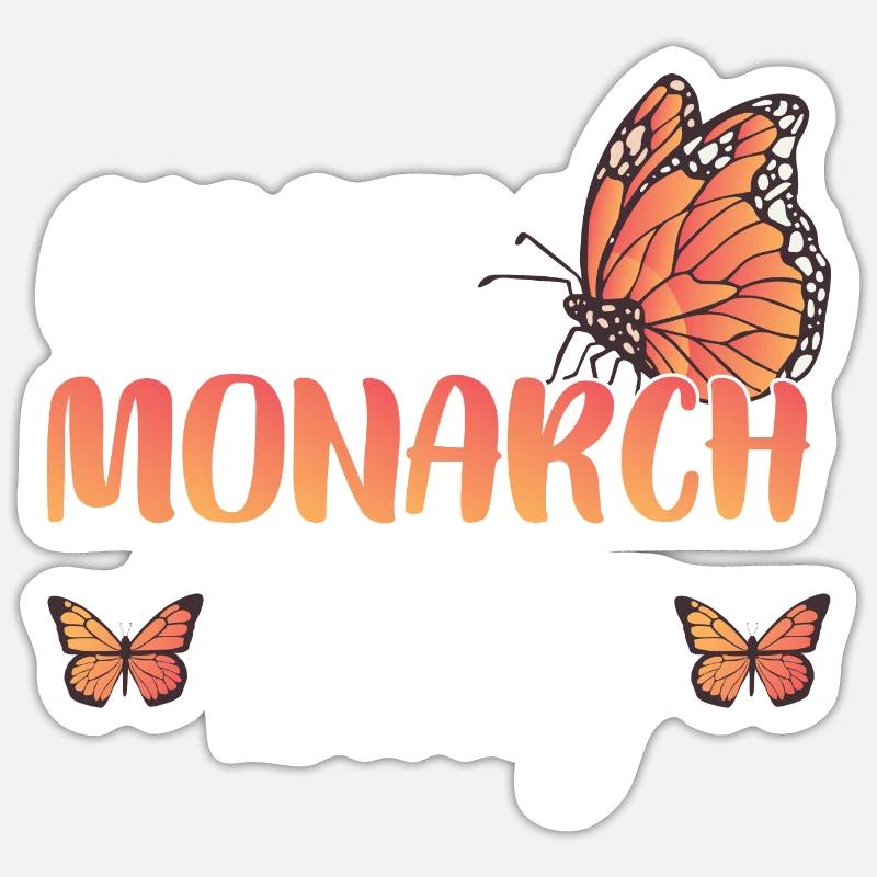Crazy Monarch Lady - Sticker size S (10 x 10 cm) - white matte