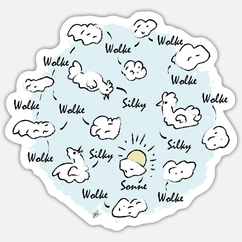 Silk Cloud - Sticker size S (10 x 10 cm) - white matte