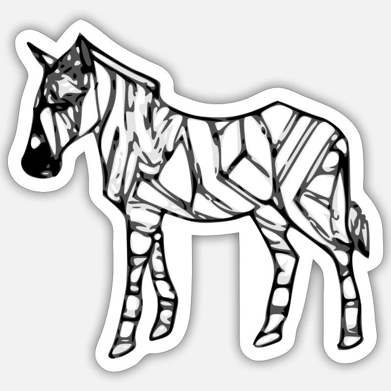 Das Zebra - Sticker Größe S (10 x 10 cm) - Mattweiß