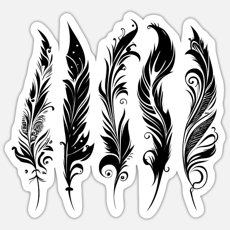 Feathers Boho Ethnic Style Pattern Tribal Indian Sticker size S (10 x 10 cm)