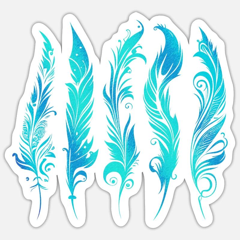 Feathers Boho Ethnic Style Pattern Tribal Indian Sticker size S (10 x 10 cm)