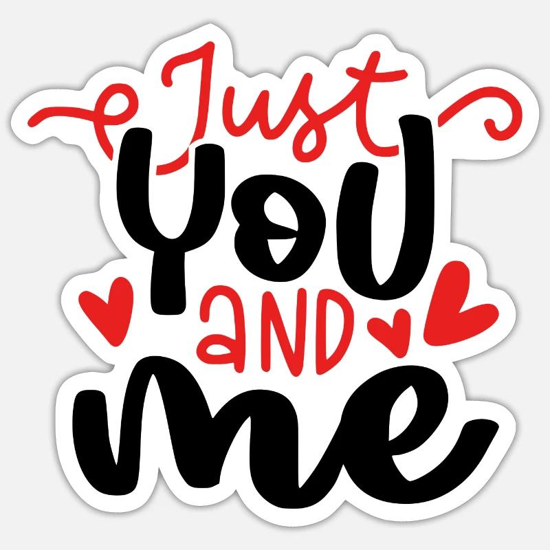 Juste toi et moi - Sticker taille S (10 x 10 cm) - blanc mat