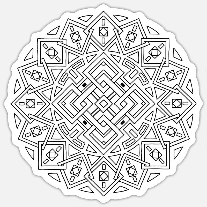 Rectangular Celebration - Mandala made with Love Sticker Größe S (10 x 10 cm)