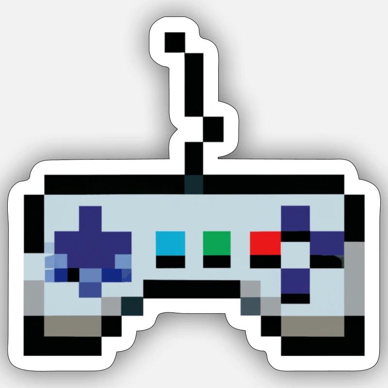 Pixelart Game Controller Gaming - Sticker size S (10 x 10 cm) - white matte