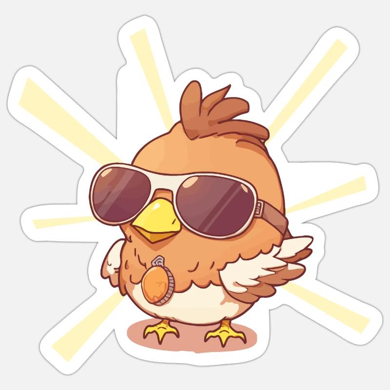 Cool chick - Sticker size S (10 x 10 cm) - white matte
