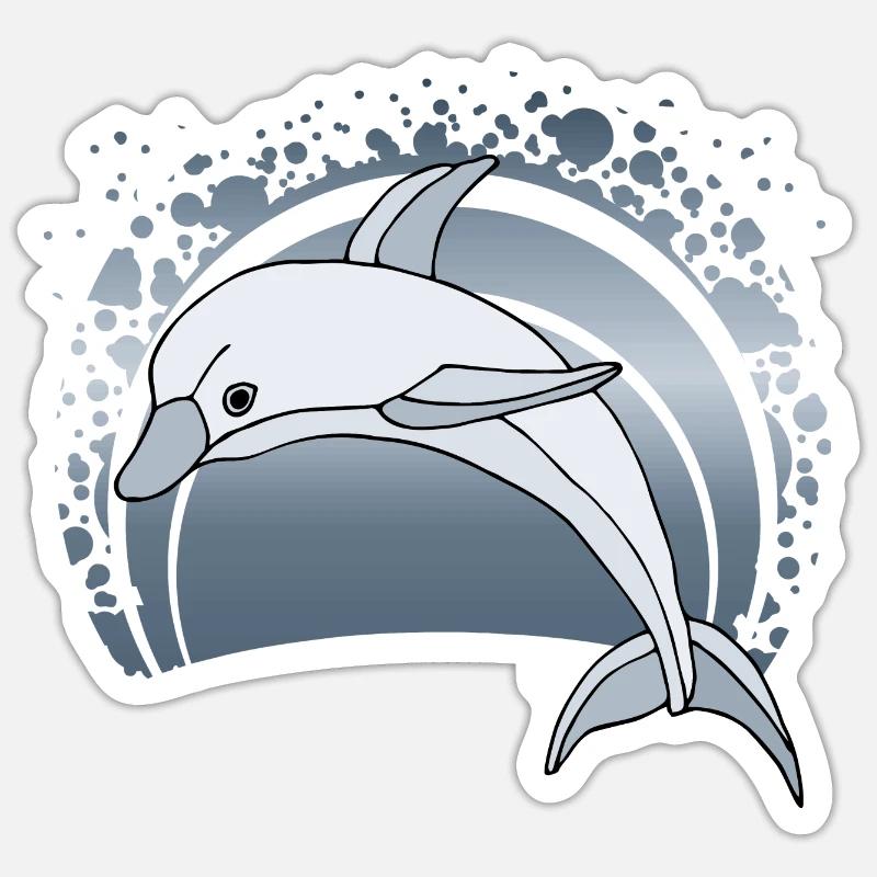 Dolphin - Sticker size S (10 x 10 cm) - white matte