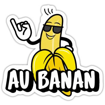 Au Banan - Sticker Größe S (10 x 10 cm) - Mattweiß - Vorne