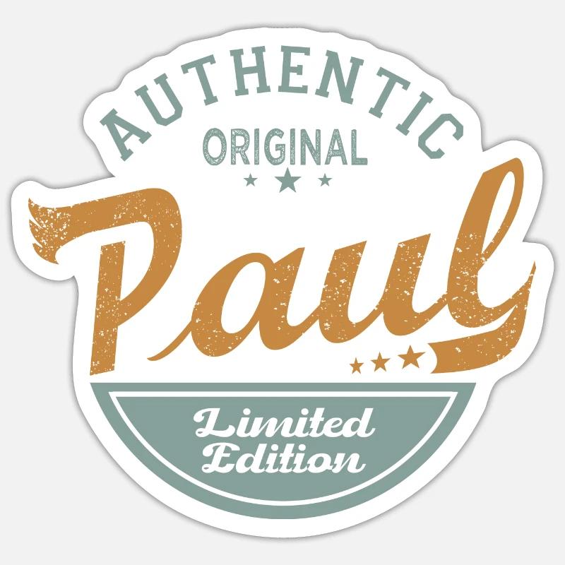 Paul name Gift Personalized Tshirt Paul Sticker size S (10 x 10 cm)