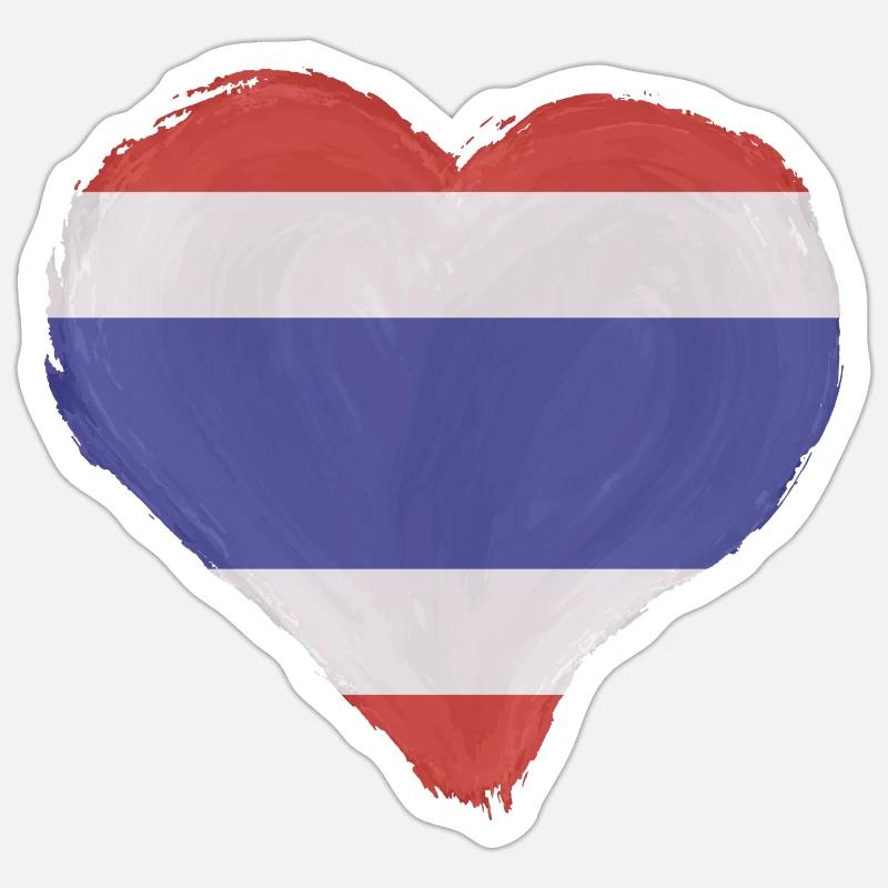 Drapeau de la Thaïlande Drapeau thaïlandais Look utilisé Sticker taille S (10 x 10 cm)