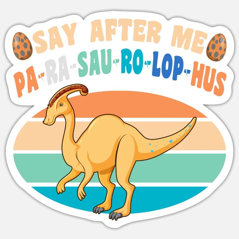 Dinosaurier - Sticker Größe S (10 x 10 cm) - Mattweiß
