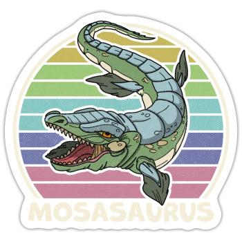 Mosasaurus Reptilien Dino Kinder Geschenk - Sticker Größe S (10 x 10 cm) - Mattweiß - Vorne
