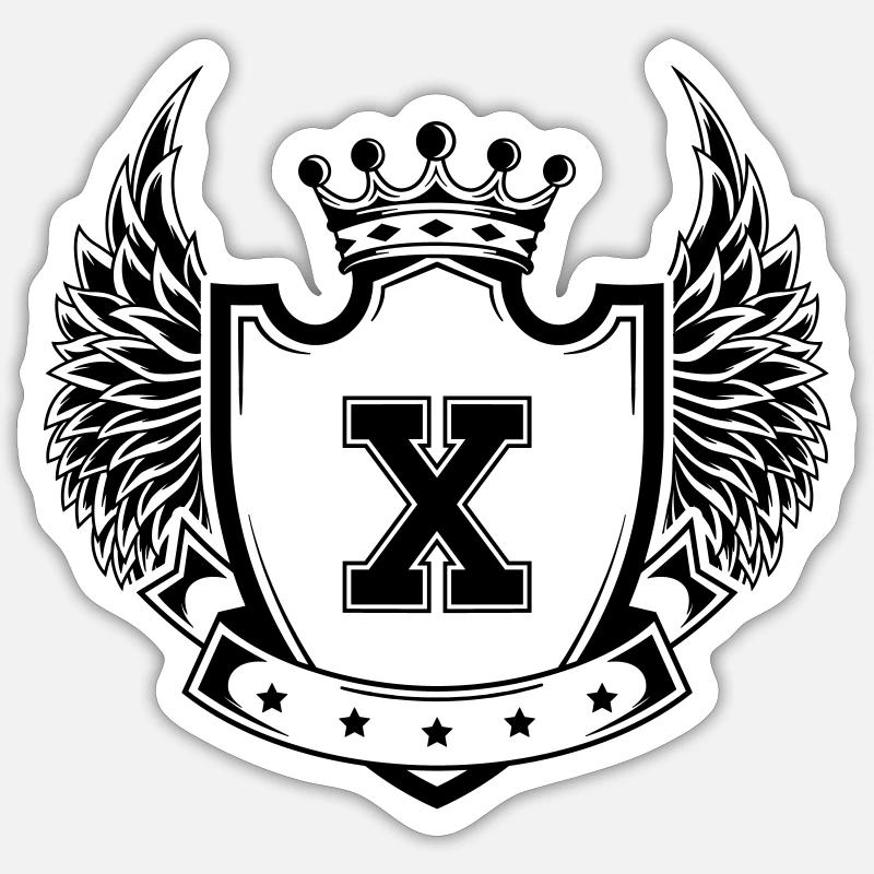 Wappen X - Sticker Größe S (10 x 10 cm) - Mattweiß