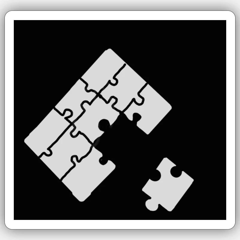 Puzzle - Sticker Größe S (10 x 10 cm) - Mattweiß