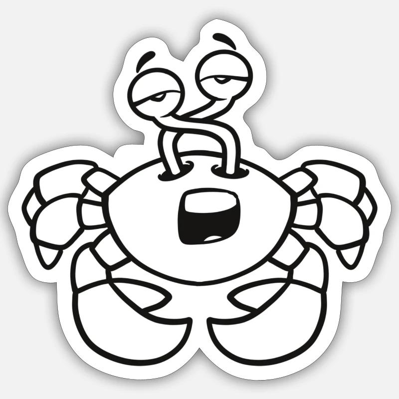 Cute, planned crab - Sticker size S (10 x 10 cm) - white matte