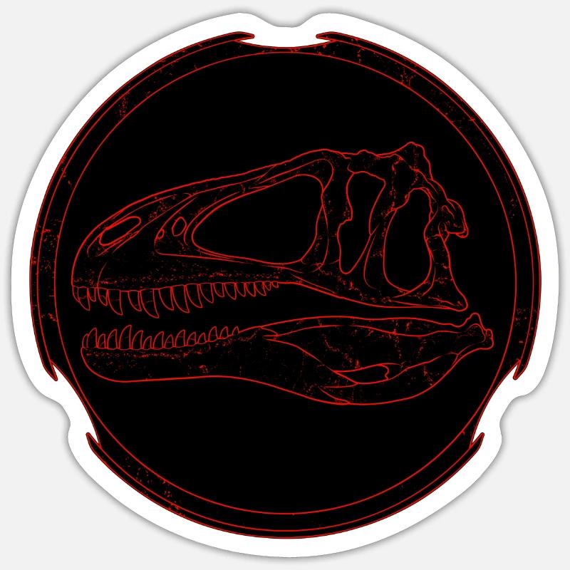 Acrocanthosaurus Fossilschädel - Sticker Größe S (10 x 10 cm) - Mattweiß