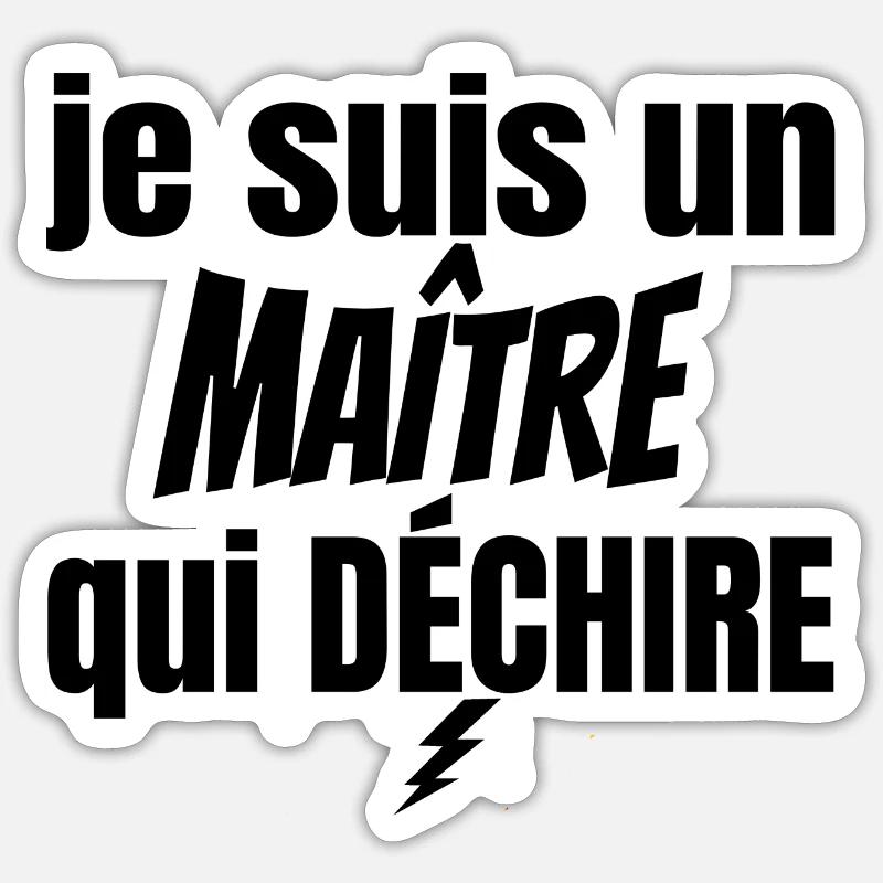 maître qui déchire - Sticker taille S (10 x 10 cm) - blanc mat