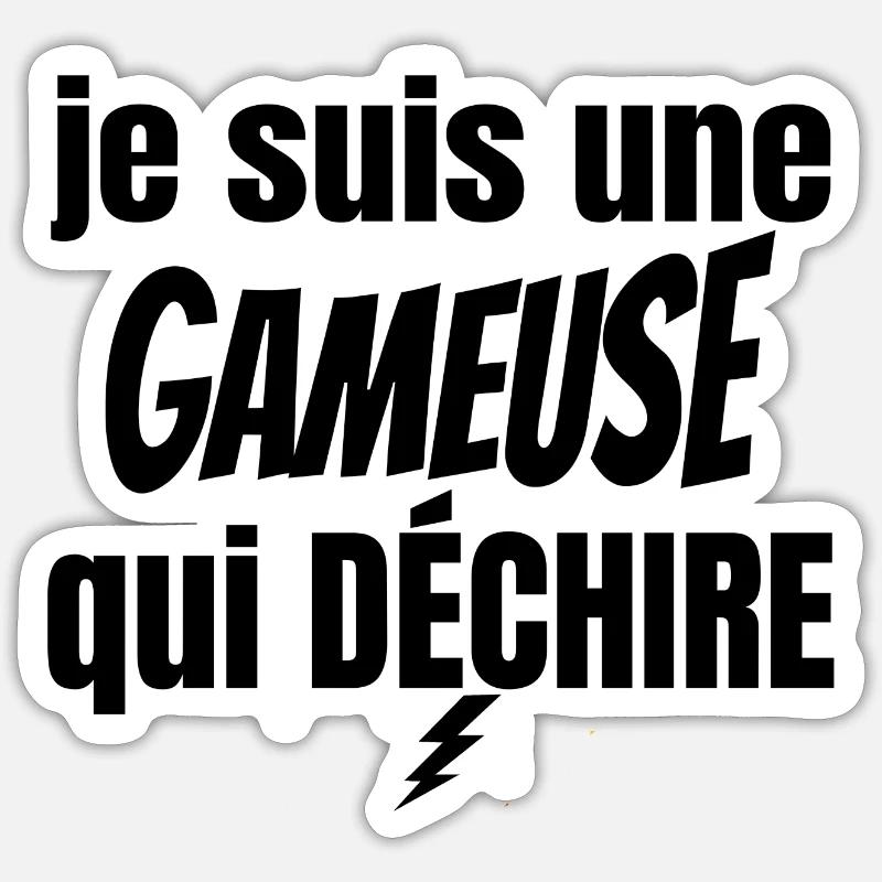 gameuse qui déchire - Sticker taille S (10 x 10 cm) - blanc mat