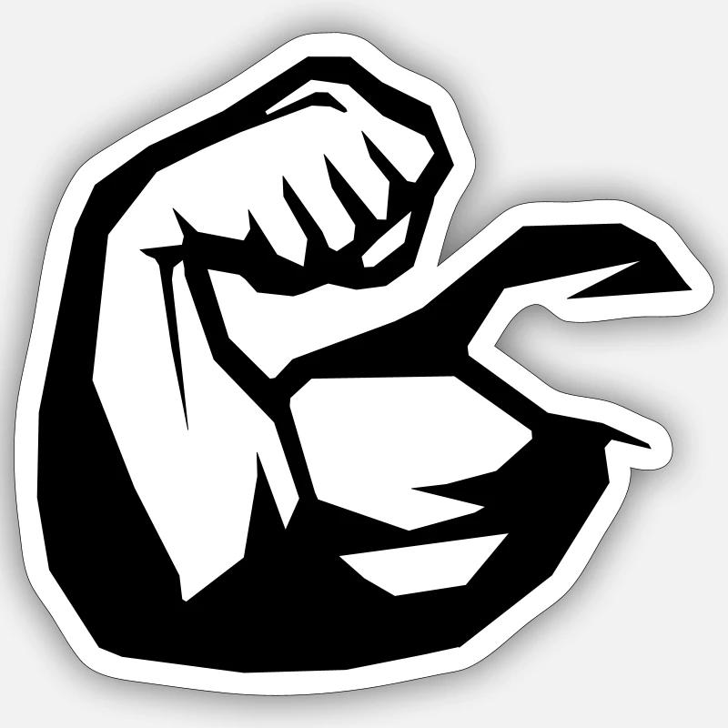 Muscles biceps - Sticker size S (10 x 10 cm) - white matte