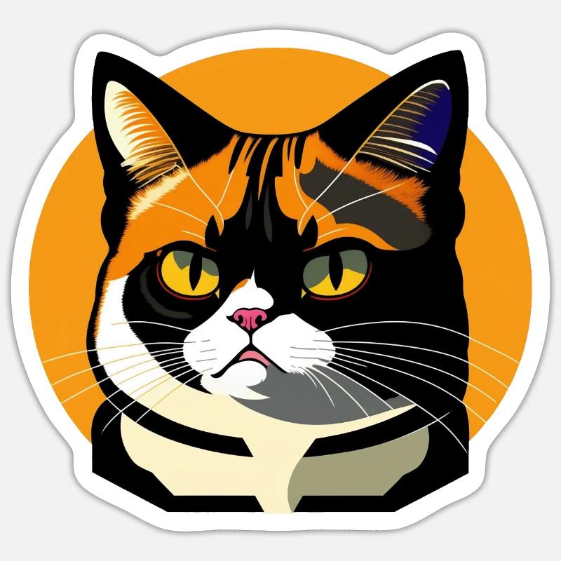 Katze - Sticker Größe S (10 x 10 cm) - Mattweiß