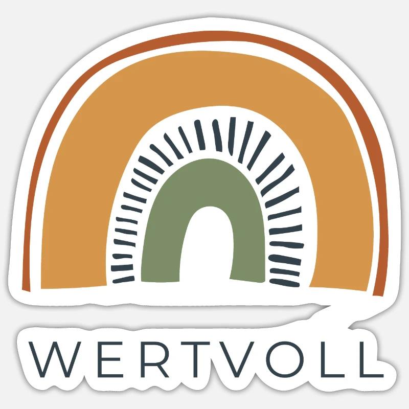 WERTVOLL - Regenbogen Sticker Größe S (10 x 10 cm)