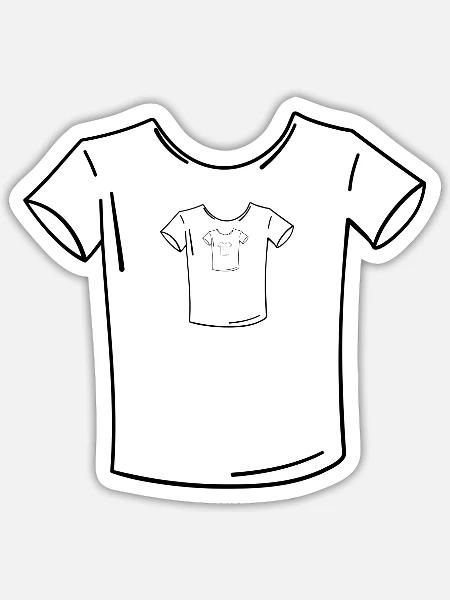 Ein T-shirt auf ein T-shirt - Sticker Größe S (10 x 10 cm) - Mattweiß